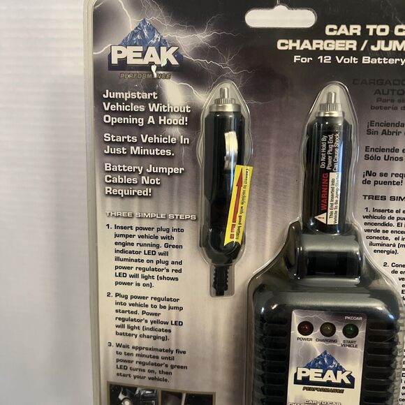 vintage Peak PKC0AR car to car charger jump-start for 12 volt battery systems - Picture 3 of 4